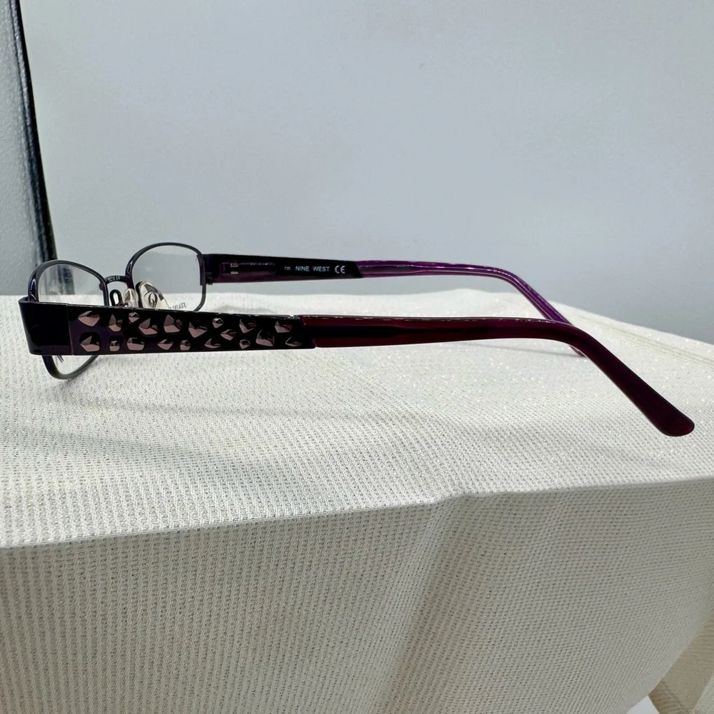 NWT Nine West NW448‎ Women's Purple Stainless Steel Eyeglasses Frames 135mm